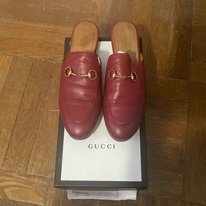 Gucci Princeton Leather Slipper in Red